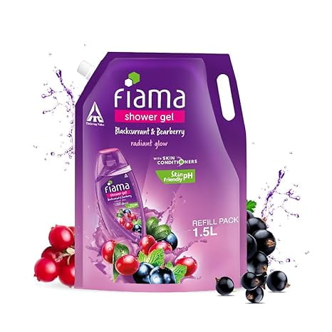 Fiama BodyWash Shower Gel Blackcurrant & Bearberry, 1.5L BodyWash Refill Pack