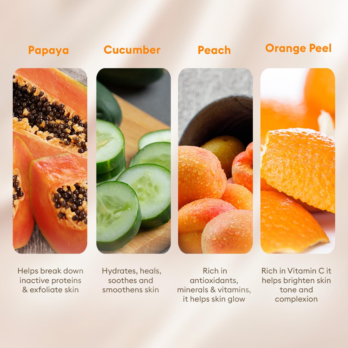 VLCC Papaya Fruit Facial Kit with FREE Rose Water Toner - 300g + 100ml | Glowing At Home Facial Kit.