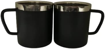 iKonbi Stainless Steel Black Sober Tea/Coffee Cup- Set of 6 Black