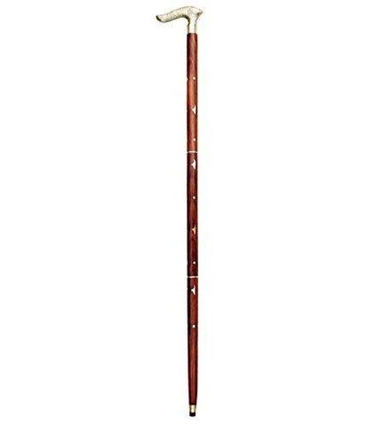 iKonbi Handcrafted Walking Stick Eagle Shape 3 Removable Parts Golden top of Eagle Shape Ideal for Old Age Trekking and Fancy Parties 36 Inches Long Sturdy