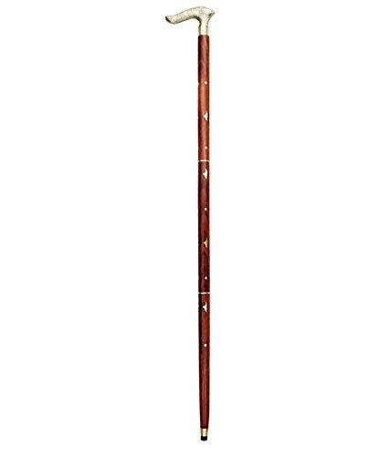 iKonbi Handcrafted Walking Stick Eagle Shape 3 Removable Parts Golden top of Eagle Shape Ideal for Old Age Trekking and Fancy Parties 36 Inches Long Sturdy