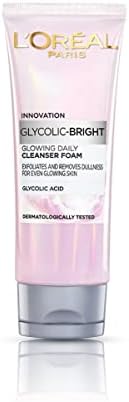 L'Oreal Paris Glycolic Bright Daily Foaming Facial Cleanser, 50ml |Daily Glowing FaceWash
