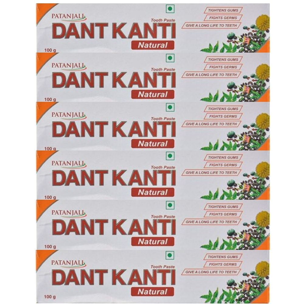 Patanjali Dant Kanti Natural Toothpaste Ayurvedic 100g (Pack of 6)