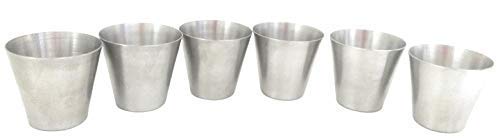 iKonbi Set of 6 Shot Glass Made of Stainless Steel 30 ML Ideal for Home Party Bars and Entertainment