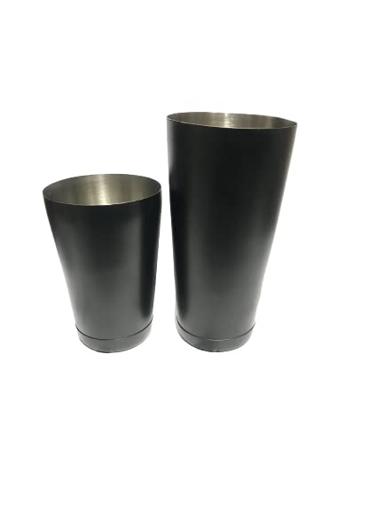 iKonbi Stainless Steel Black Mixing Boston Cocktail Shaker- Set of 2