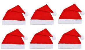 iKonbi Santa Claus Cap Merry Christmas Hat Cap for Christmas Xmas Party Celebration Set of 12