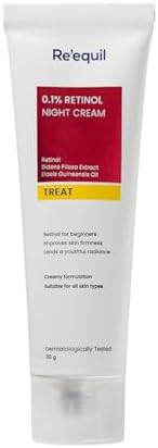 RE' EQUIL 0.1% Retinol NightCream Repairs Wrinkles Fine Lines Improves Skin Firmness, Suit