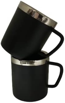 iKonbi Stainless Steel Black Sober Tea/Coffee Cup- Set of 6 Black