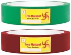 TREE MAISON CORONATING HOMES Vastu Red Green Tape | Size - 1 Inch (24 mm) Approx | Length- 20 Meter (Approx) | Vastu Tape Remedy for Toilet | Vastu Tape for Main Door Entrance |