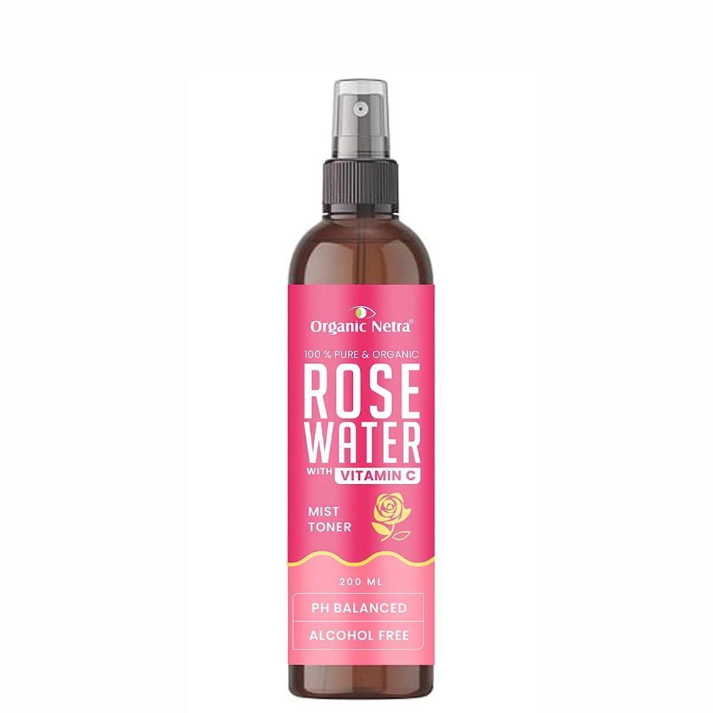 Organic Netra Rose Water Face Toner With - 200 ML