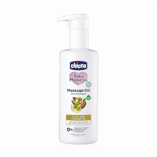 Chicco Baby Moments Massage Oil, Olive and Almond Oil, 300ml