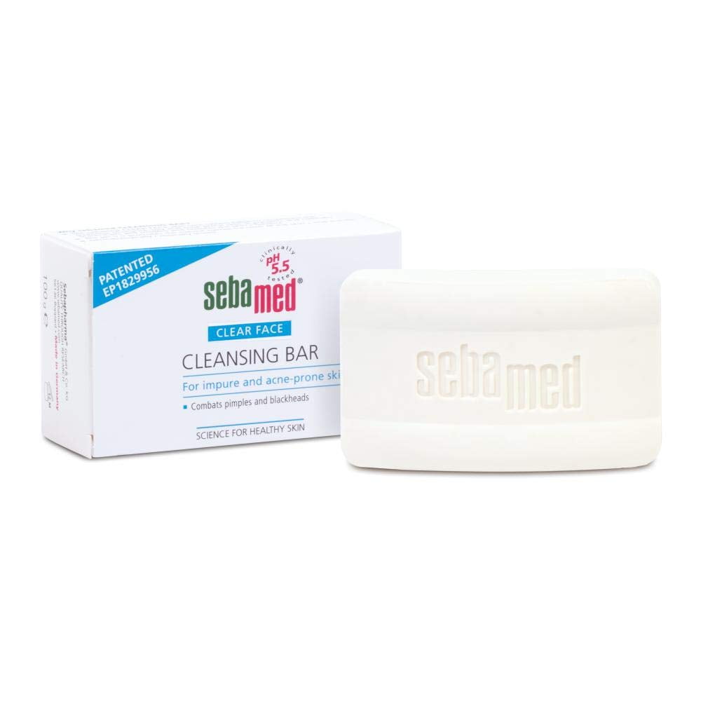 Sebamed Cleansing Bar 100gm|PH 5.5| Soap-free|Normal-oily skin|With vitamins & moisturizin