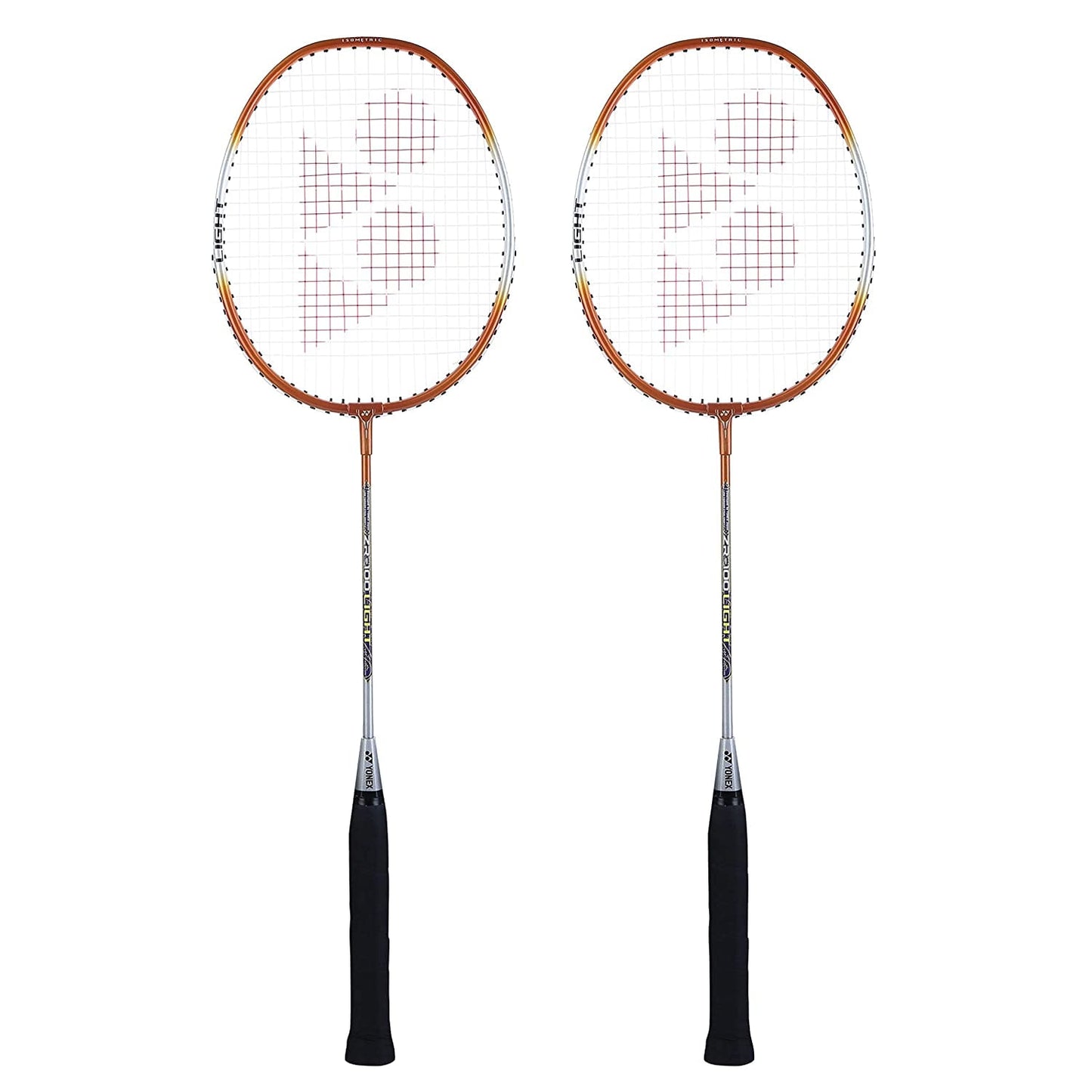 Yonex ZR 100 Light Aluminium Badminton Racquet with Full Cover, Set of 2 Orange