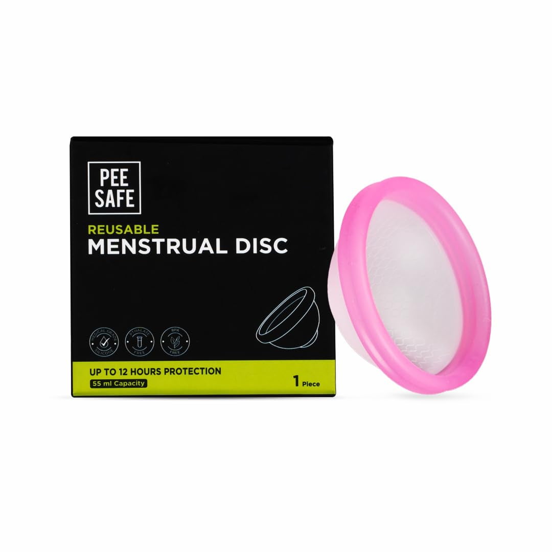 Pee Safe Reusable Menstrual Disc | 1 Reusable Menstrual Disc + 1 Spandex Storage Pouch | C
