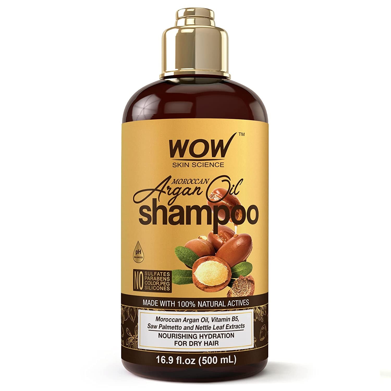 WOW Moroccan Argan Oil Shampoo With DHT Blockers - Boost Fast Hair Growth, Reduce Frizz, H