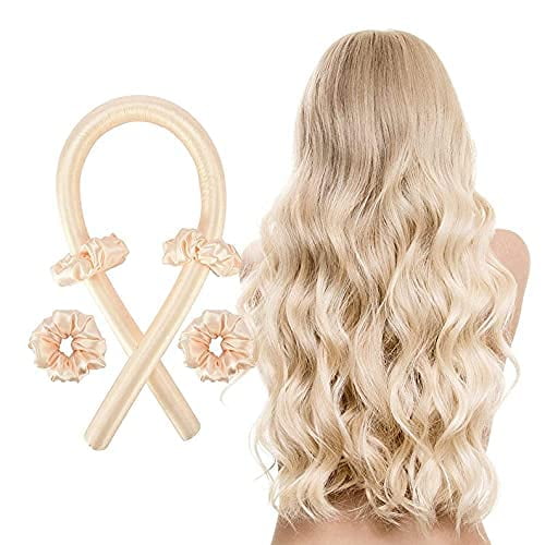 Anasvi Silk curling ribbon, heatless hair curling set with2 Scrunchies, silk satin curler