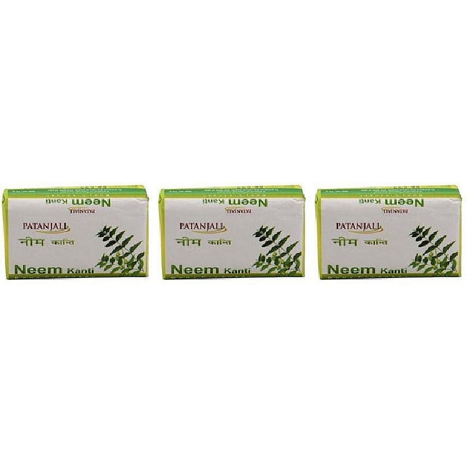Pack Of 3 - Patanjali Neem Kanti Body Cleanser Soap Bar - 140 Gm (4.93 Oz)