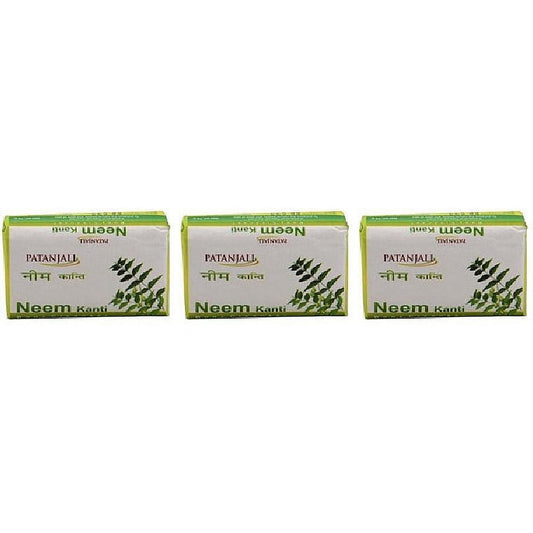 Pack Of 3 - Patanjali Neem Kanti Body Cleanser Soap Bar - 140 Gm (4.93 Oz)