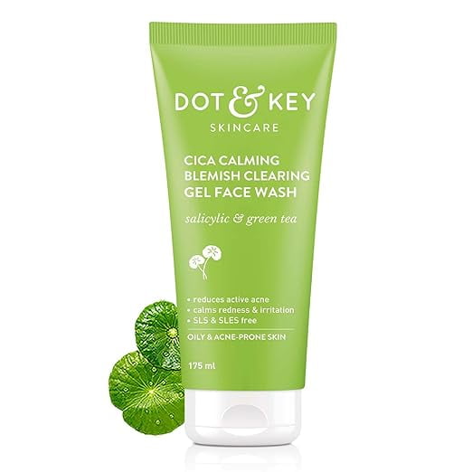 Dot & Key Cica Salicylic & Green Tea Facewash For Acne Prone Skin, Cleanses Pores & Excess