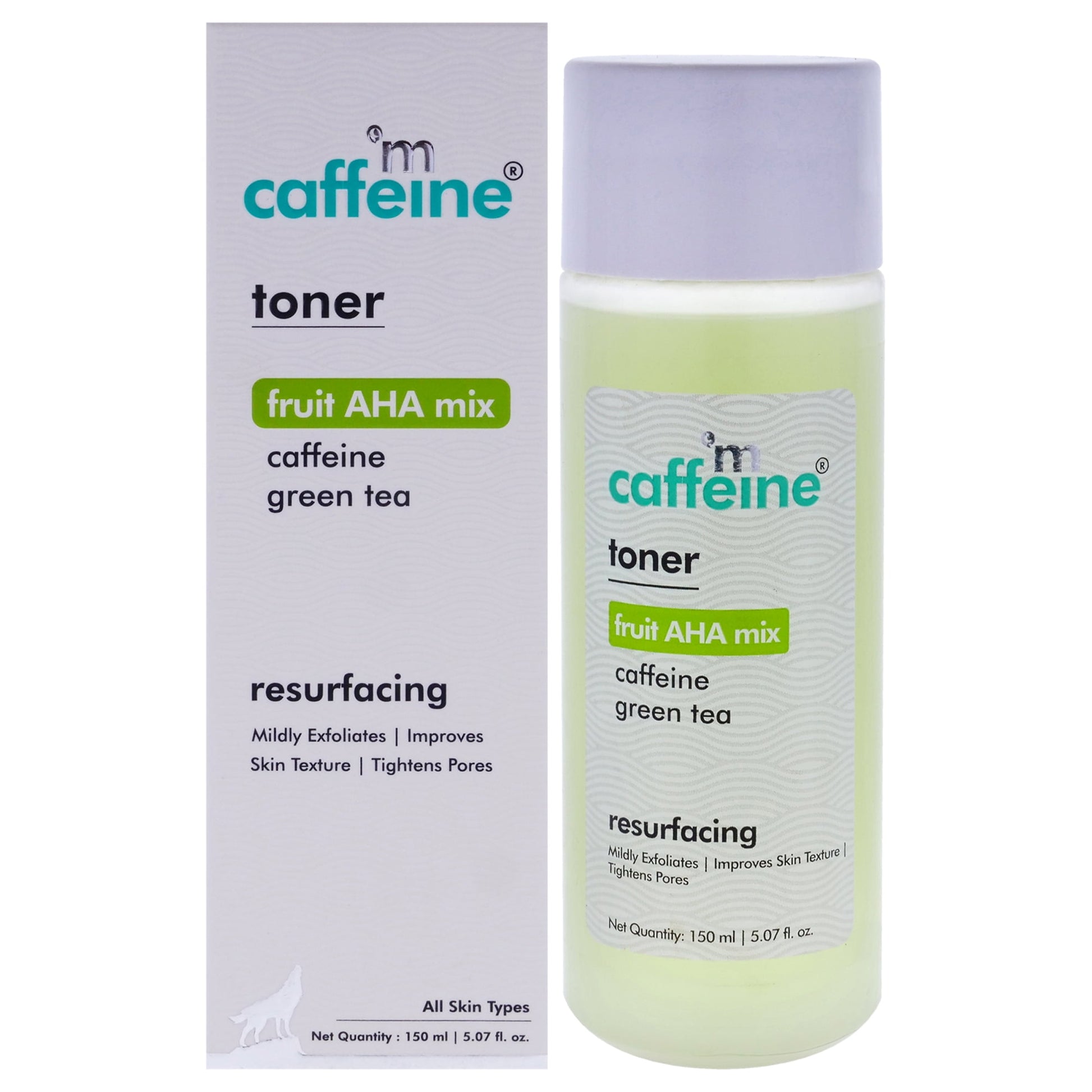 Fruit AHA Mix and Caffeine Green Tea Resurfacing Toner - All Skin Types by mCaffeine for U