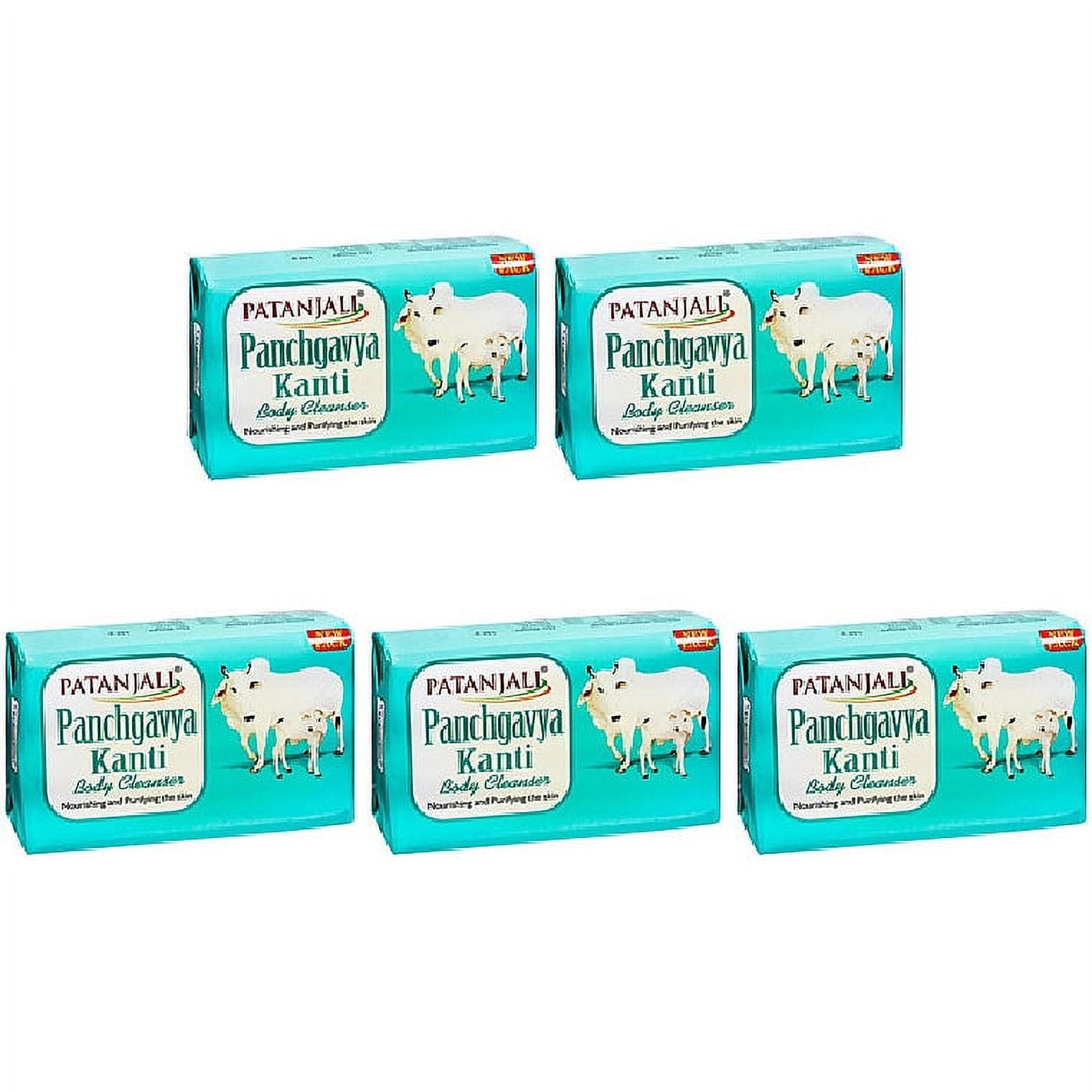 Pack Of 5 - Patanjali Panchgavya Kanti Body Cleanser Soap Bar - 140 Gm (4.93 Oz)