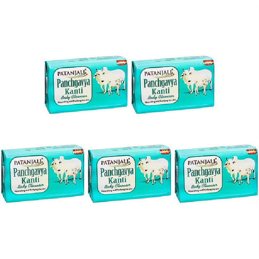 Pack Of 5 - Patanjali Panchgavya Kanti Body Cleanser Soap Bar - 140 Gm (4.93 Oz)