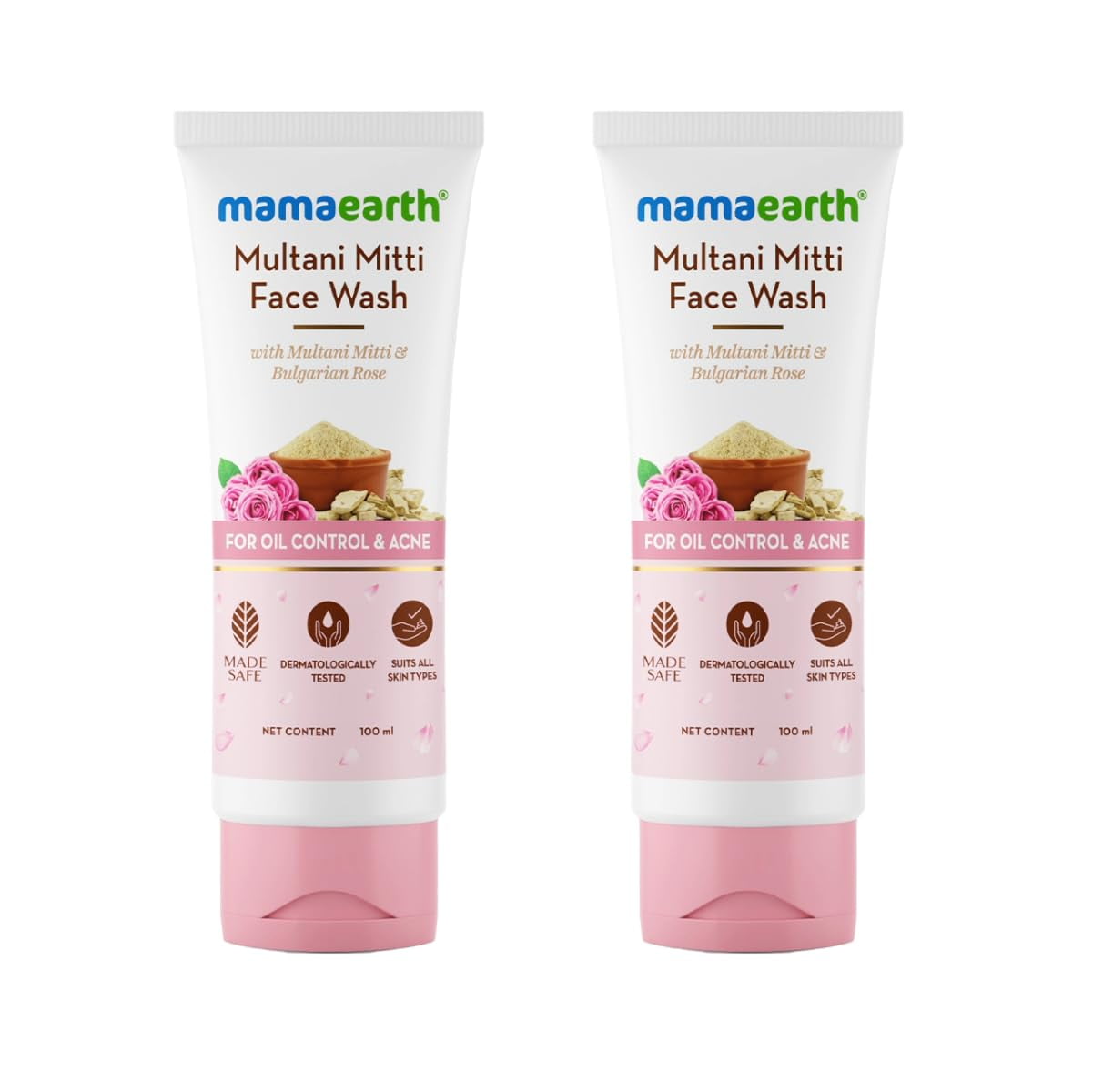 Mamaearth Multani Mitti FaceWash with Multani Mitti & Bulgarian Rose For Oil Control & Acn