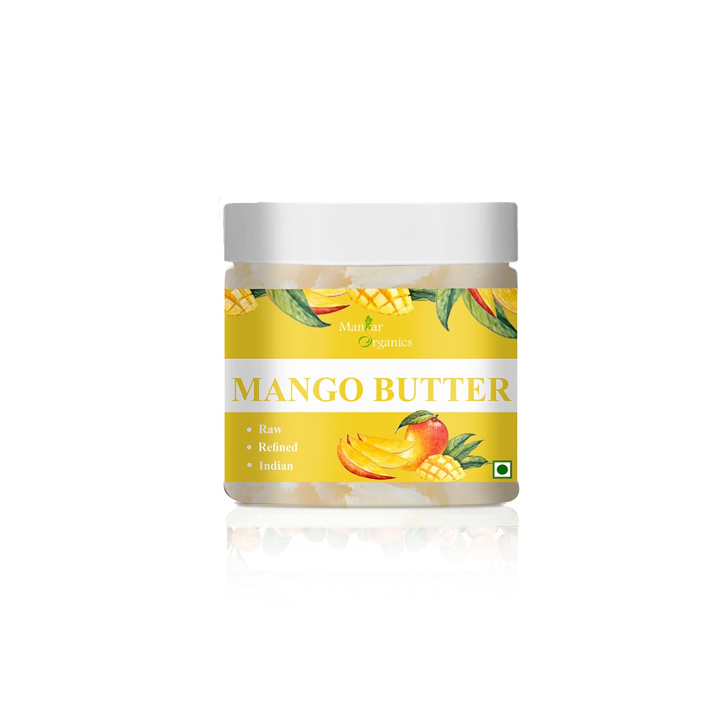 Manhar Organics Mango Butter 125Gm Jar - Raw, Unprocessed And Unrefined Body Butter For Mo