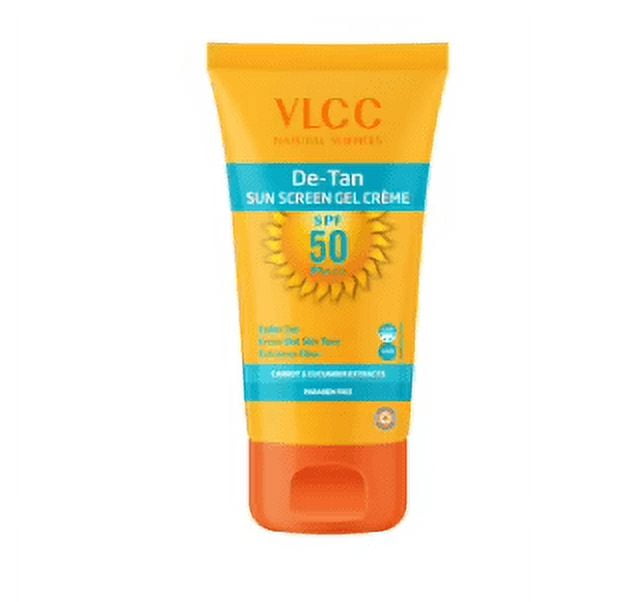 VLCC De Tan Sunscreen SPF 50 PA+++ Gel Creme Fades Tan, Evens Out Skin Tone, Enhances Glow