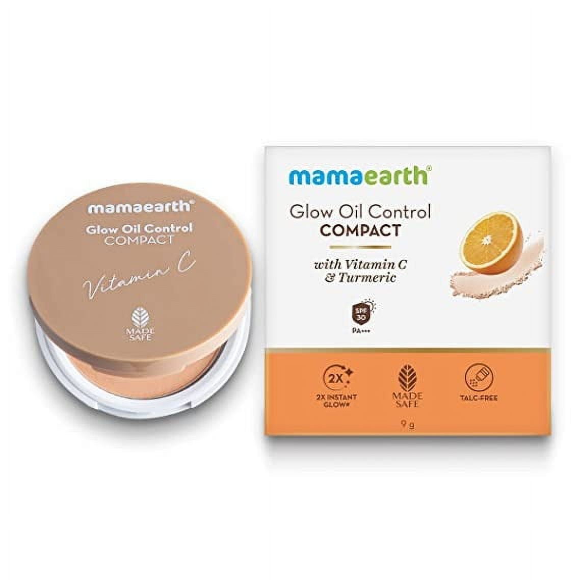 Mamaearth Glow Oil Control Compact Powder SPF 30 with Vitamin C & Turmeric for 2X Instant
