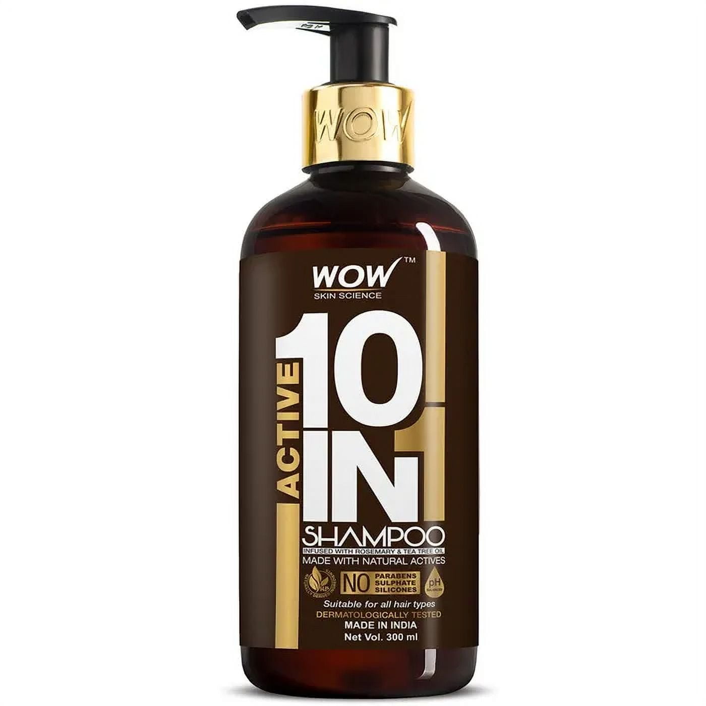 Wow Skin Science Active 10 in 1 No Parabens & Sulphate Shampoo 300ml