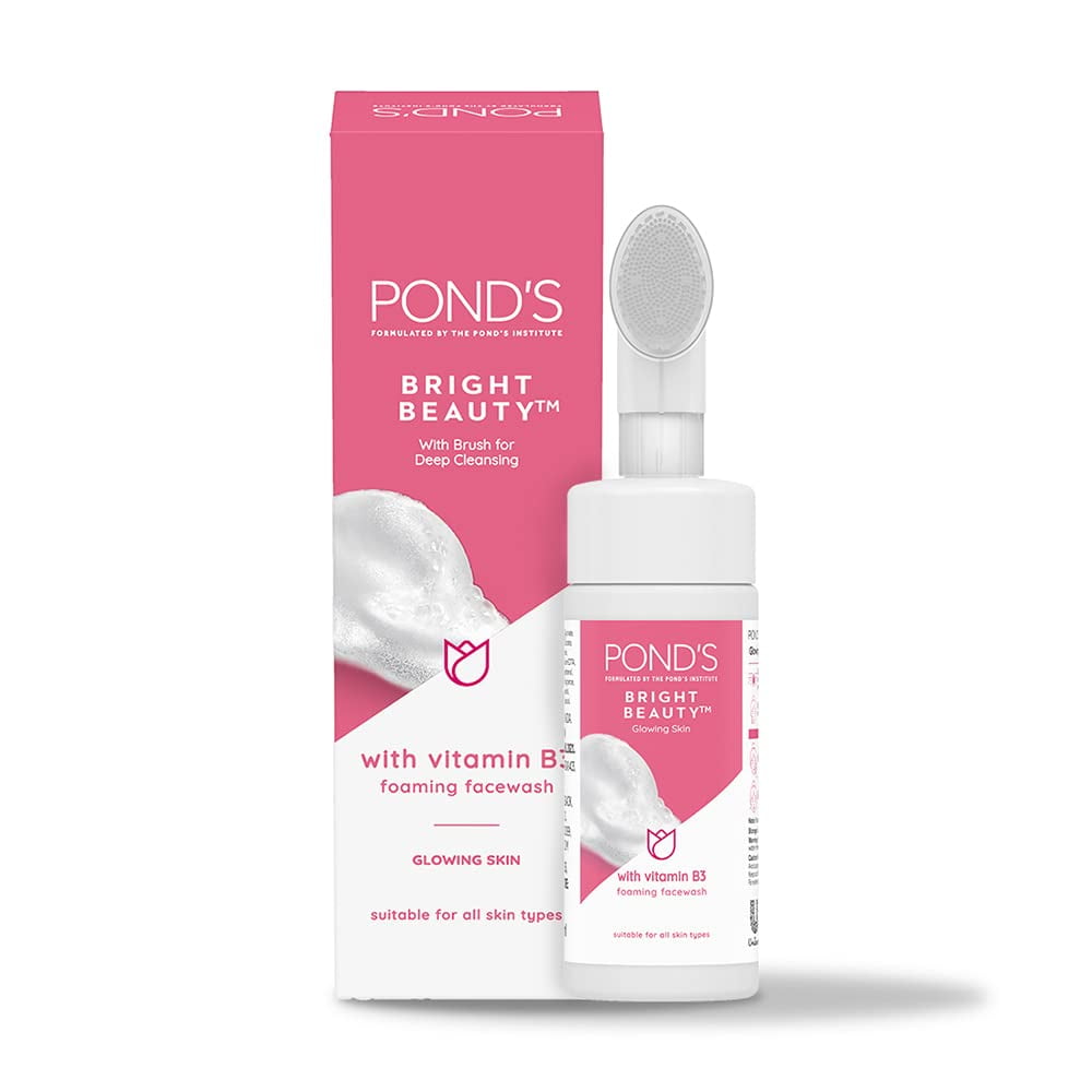 Pond's Bright Beauty Foaming Brush FaceWash For Glowing Skin And Deep Clean Pores - 150 ML