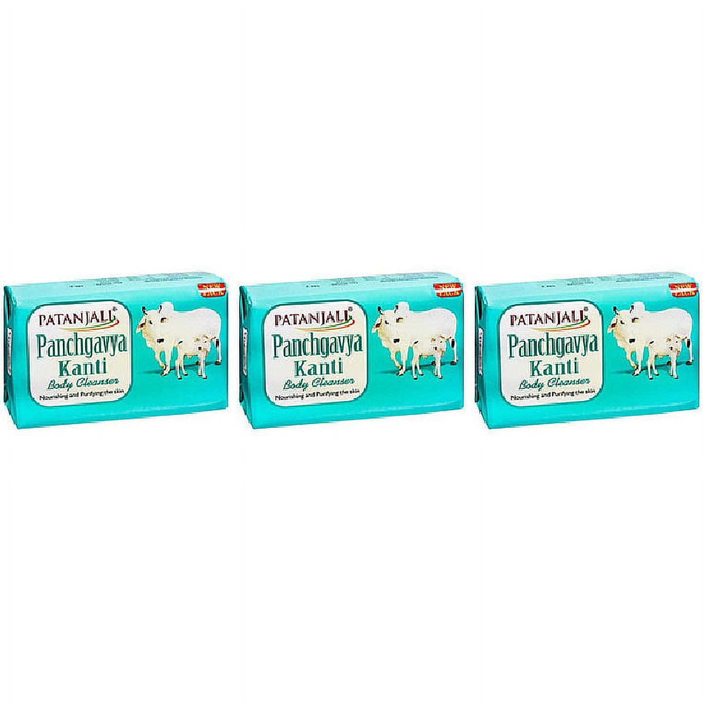 Pack Of 3 - Patanjali Panchgavya Kanti Body Cleanser Soap Bar - 140 Gm (4.93 Oz)