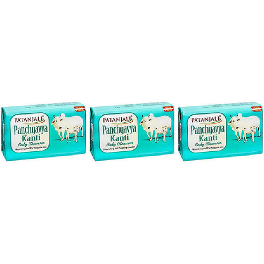 Pack Of 3 - Patanjali Panchgavya Kanti Body Cleanser Soap Bar - 140 Gm (4.93 Oz)
