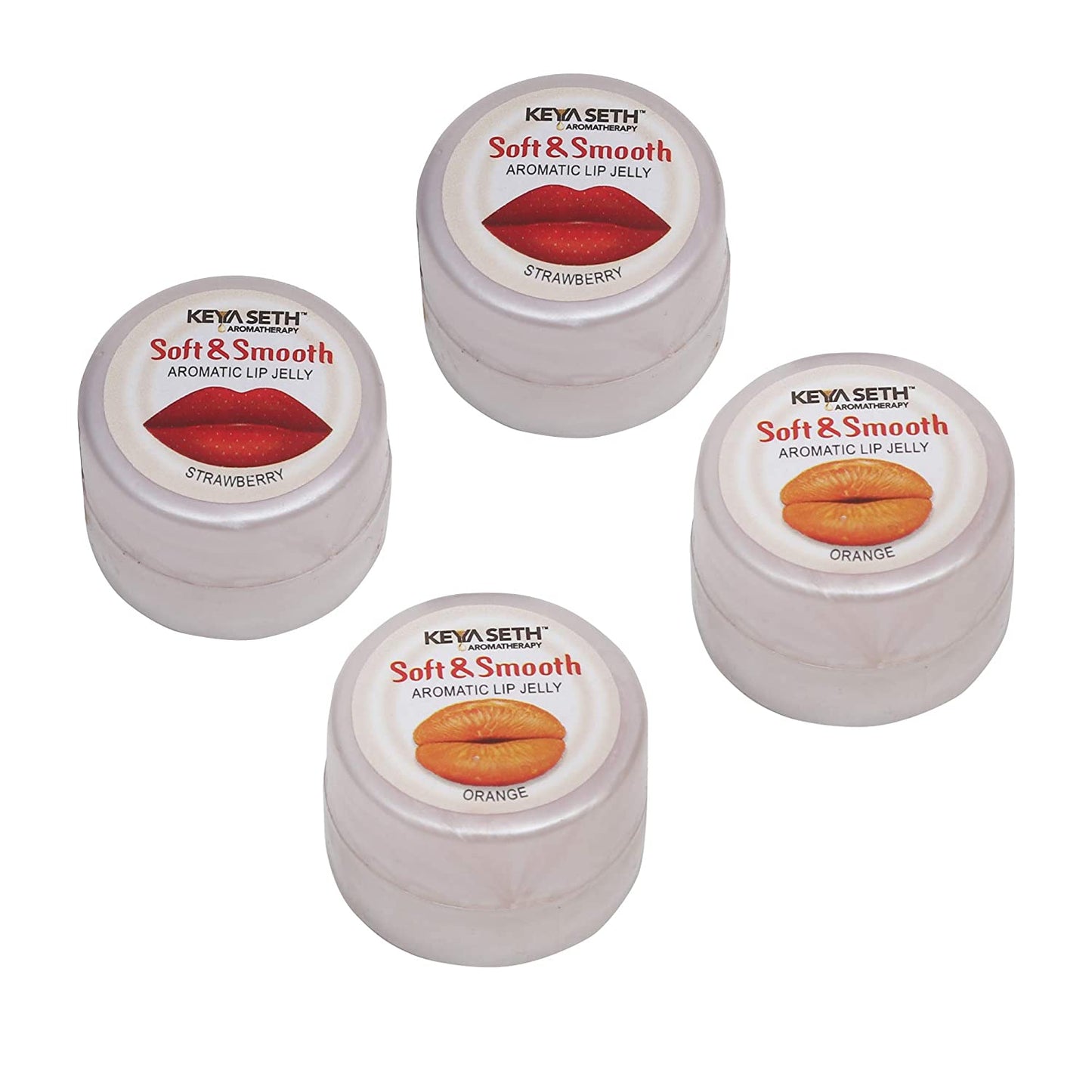 KEYA SETH AROMATHERAPY, DEVICE OF DROP Soft & Smooth Aromatic Lip Jelly Strawberry (5gmX2) and Orange (5gm X2) by Keya Seth Aromatherapy, Combo