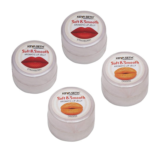 KEYA SETH AROMATHERAPY, DEVICE OF DROP Soft & Smooth Aromatic Lip Jelly Strawberry (5gmX2) and Orange (5gm X2) by Keya Seth Aromatherapy, Combo