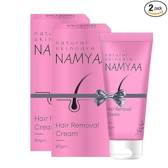 Namyaa Hair Removal Cream for Intimate Skin with Free Vitamin C Serum, 60 gram,