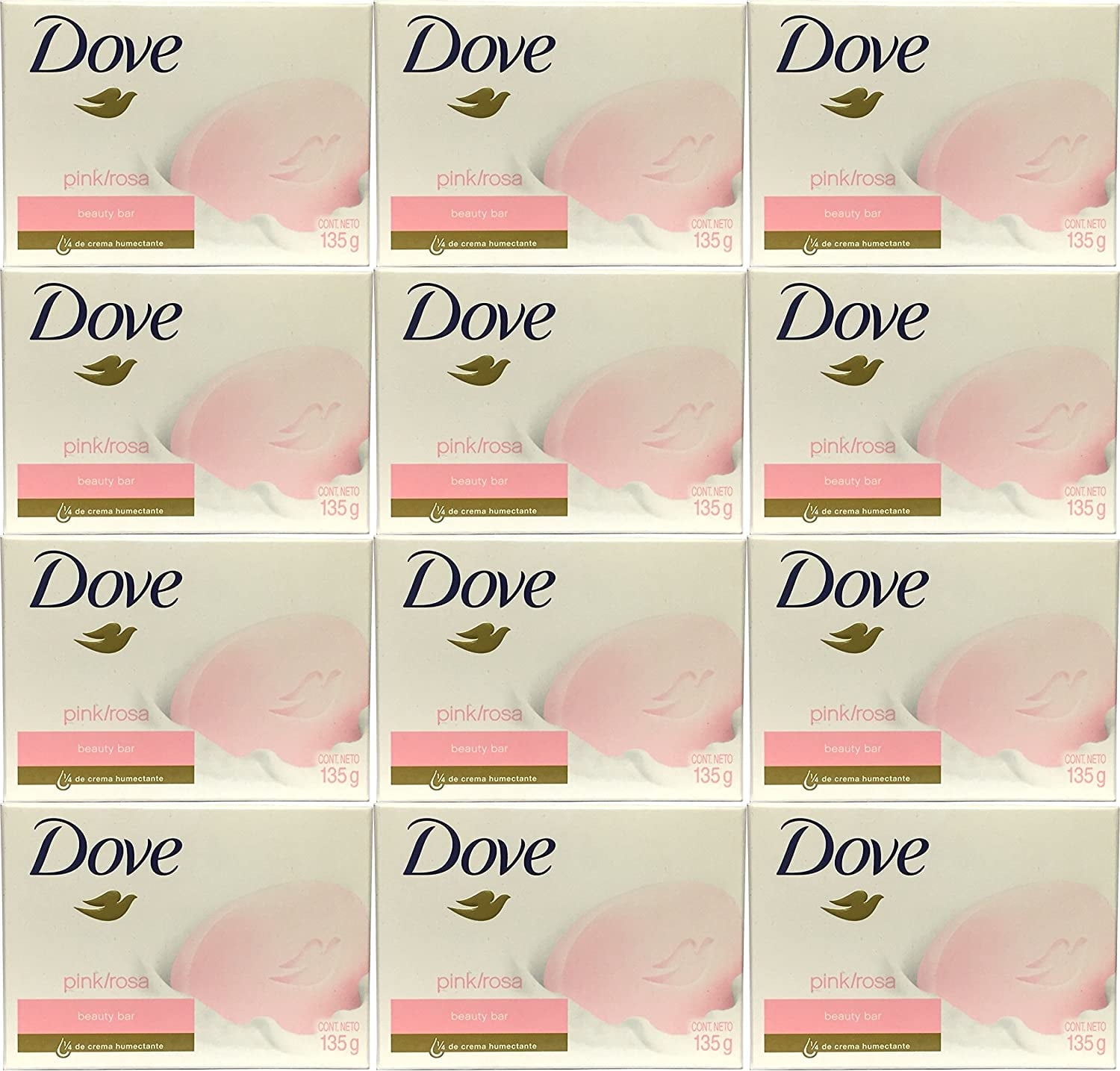 Dove Beauty Bar Pink Soap 4.75 Oz / 135 Gr (Pack of 12 Bars)