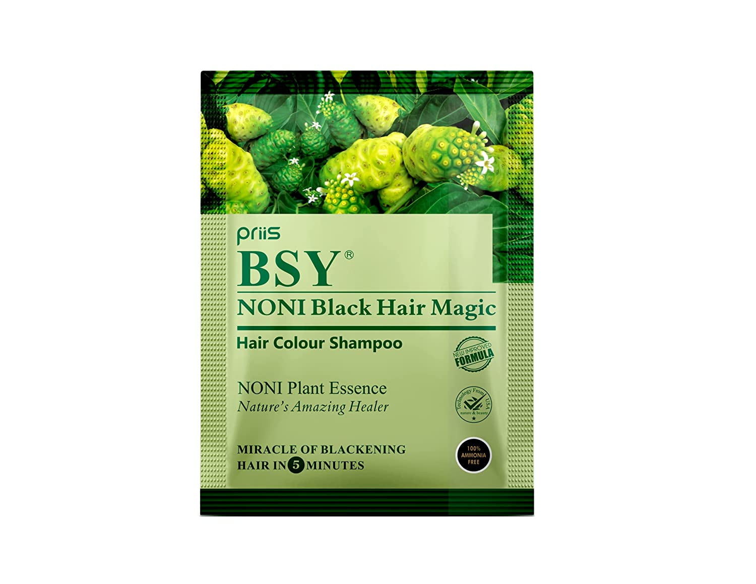 BSY Noni Black Hair Magic / Hair Dye / Black Hair Dye / Anti Hair Fall Hair Color / Fruit