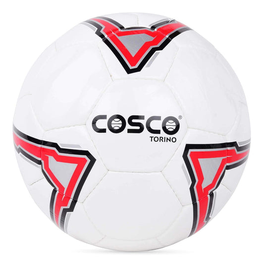 Cosco Torino Football, Size 5 | White, Black & Red | Material Polyvinyl Chloride (Pvc) It