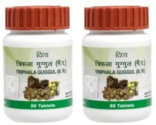 Divya Triphala Guggulu 80 Tablets x 2 Packs