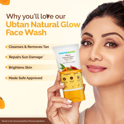Mamaearth Ubtan Face Wash: Turmeric & Saffron, 150 ml