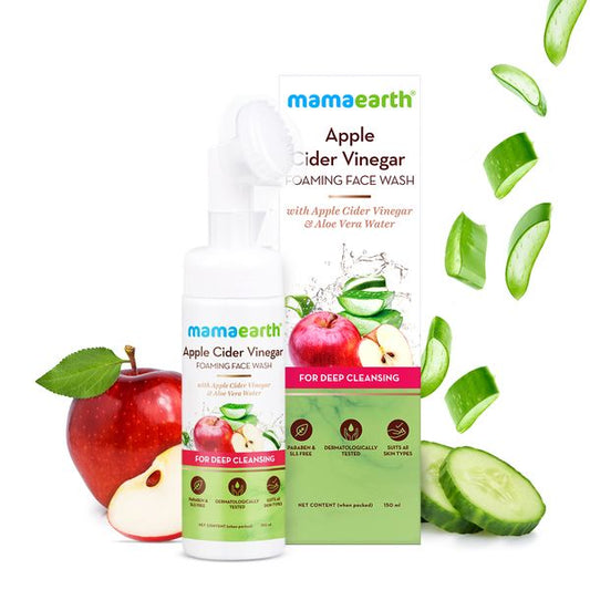 Mamaearth Apple Cider Vinegar Foaming Face Wash with Brush: 150