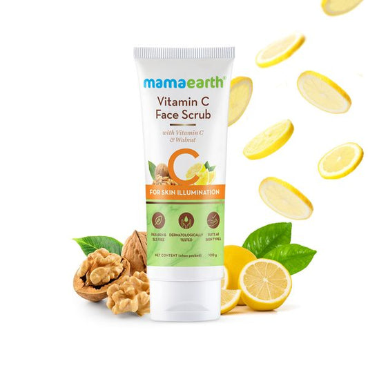Mamaearth Vitamin C Face Scrub: Vitamin C & Walnut, 100