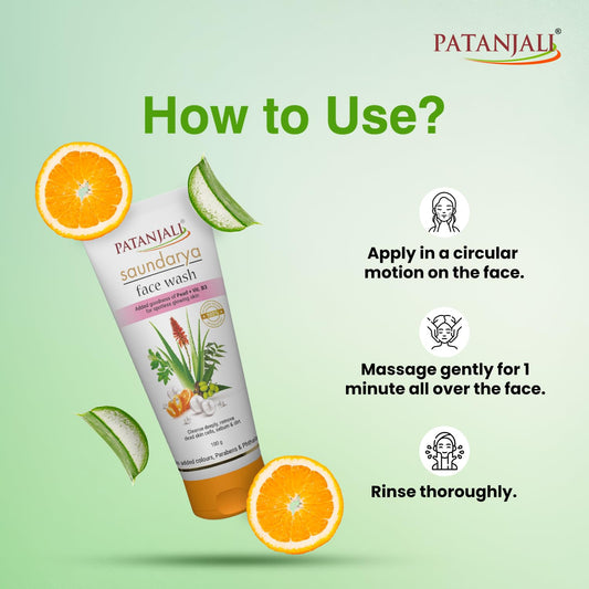 Patanjali Saundarya FaceWash, 60g (Pack of 3)