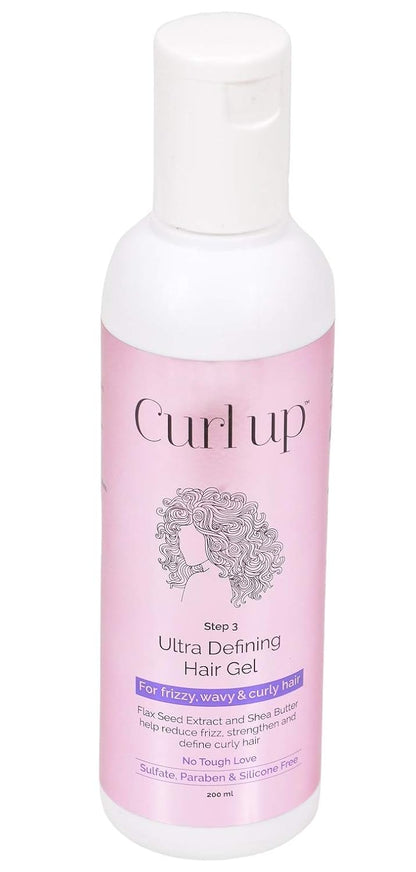 Curl Up Ultra Defining Hair Gel Strong Hold Flaxseed Hair Gel For Dry Frizzy, Wavy & Curly Hair (100ml)