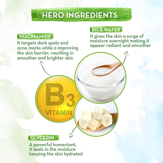 Mamaearth Rice NightCream, for Clear Skin With Rice Water & Niacinamide for Glass Skin - 50 g