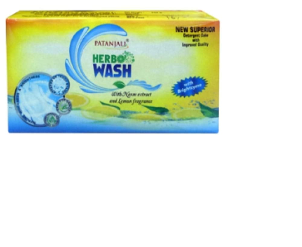 Patanjali Herbo Wash Detergent Cake(Neem Extracts & Lemon Fragnance) - 250gm