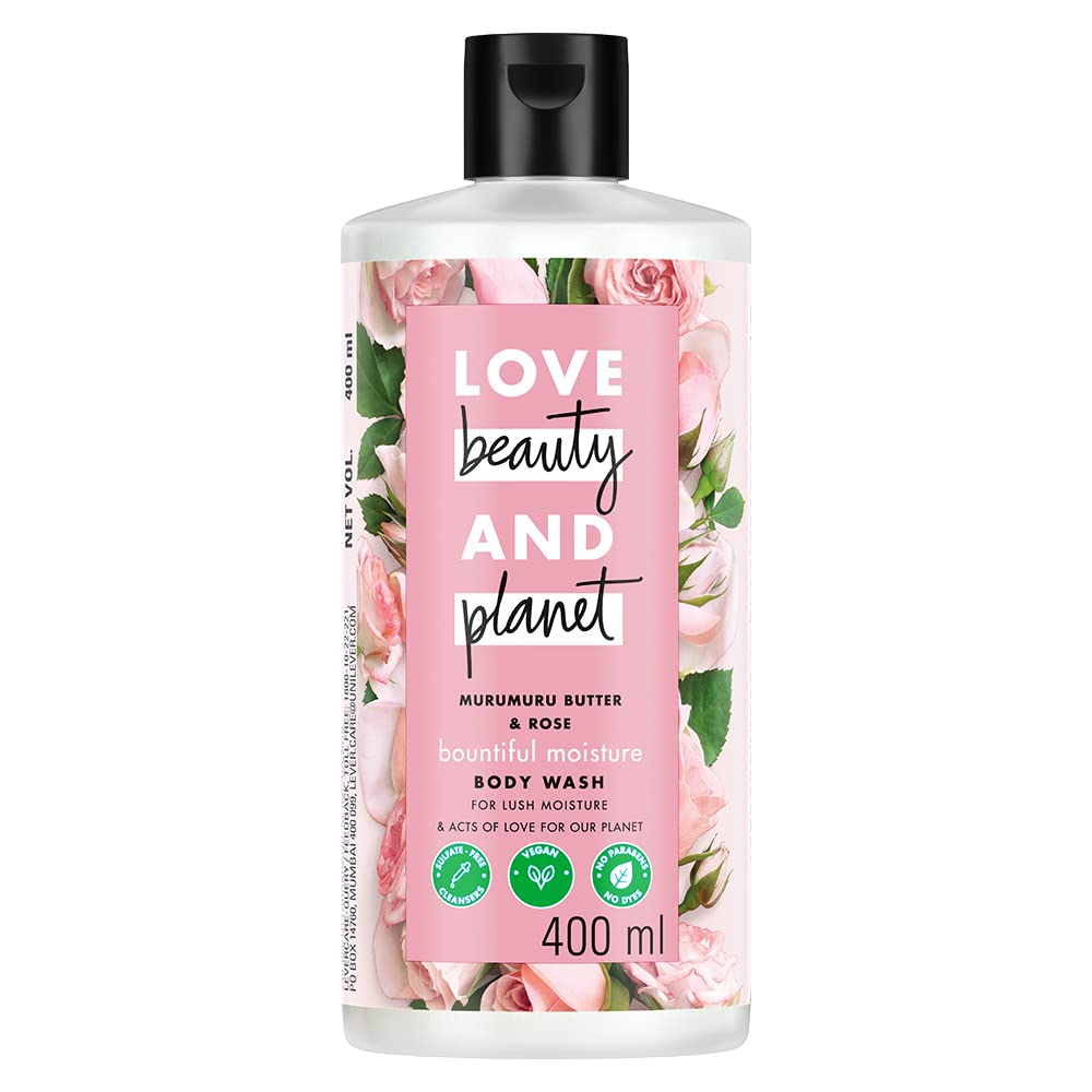 Love Beauty & Planet Moisturizing BodyWash | 400Ml | With Murumuru Butter & Rose | Sulfate