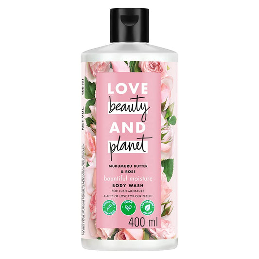 Love Beauty & Planet Moisturizing BodyWash | 400Ml | With Murumuru Butter & Rose | Sulfate
